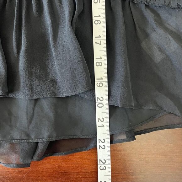 Joie Blouse Womens Small Black Silk Sheer Ruffle Peplum Long Sleeve Top - Picture 7 of 7